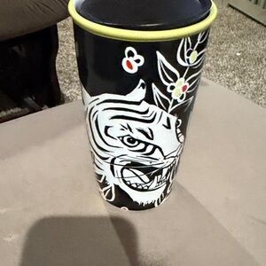 Rare STARBUCKS Floral Tiger Travel Mug